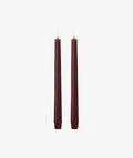 LED taper candle, Wine red, 2-pack 2,3x25cm