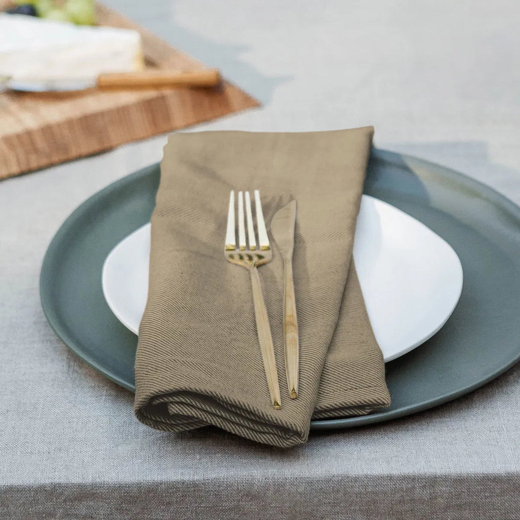 Tygservett i twill, 2-pack taupe