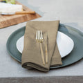 Tygservett i twill, 2-pack taupe