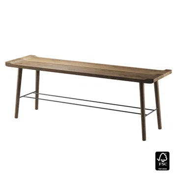 EKTA LIVING -  Scala bench, Smoked Oak 124x35x45