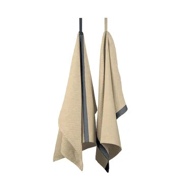 EKTA LIVING - Kökshandduk Taupe/Blue 2-pack
