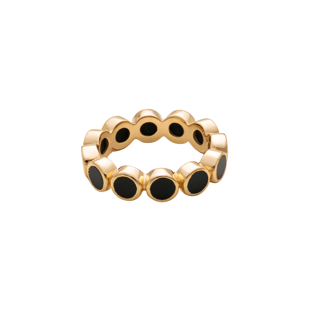 Ring, La Moda Nero 1 i förgyllt silver