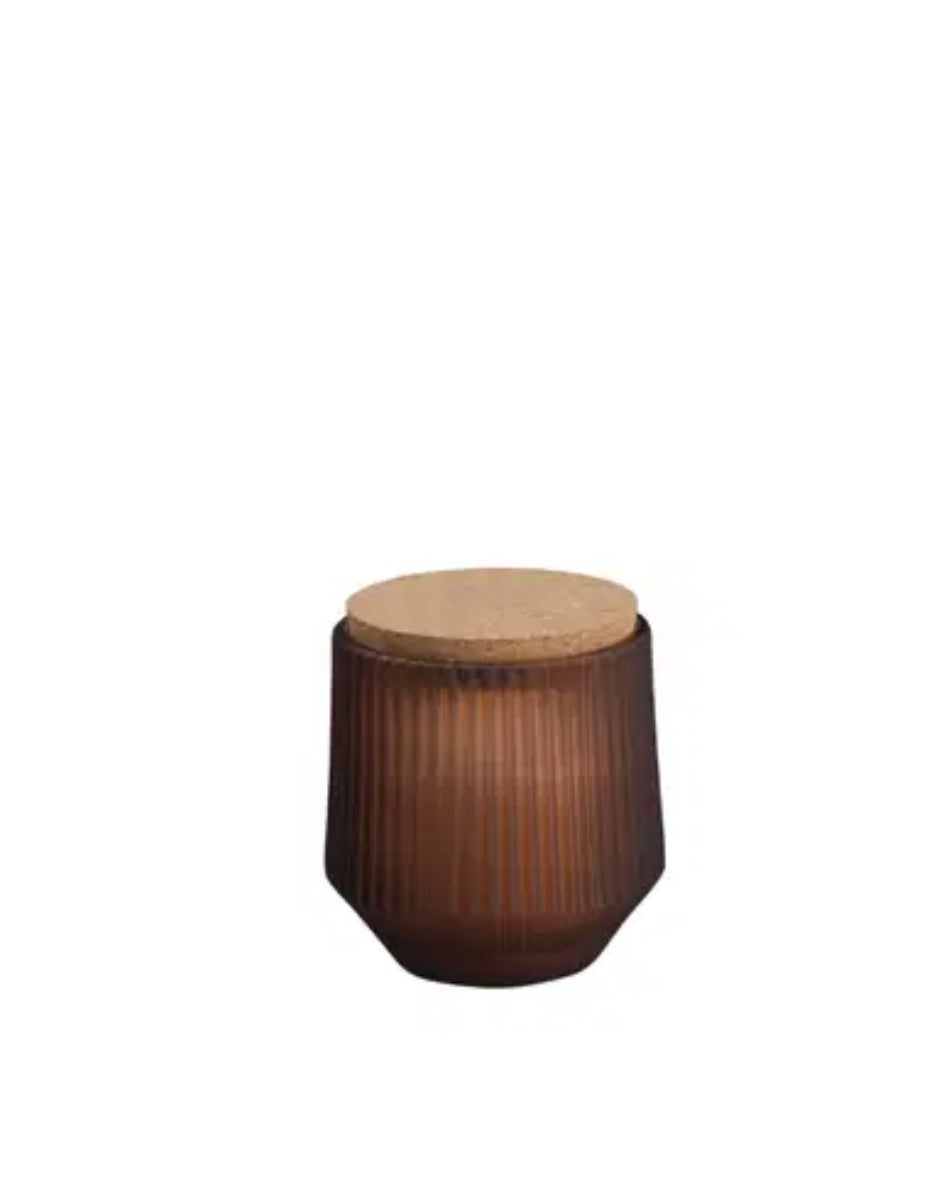 LED Scented Wax glass candle, Awaken, Brown 8,5x9,5cm