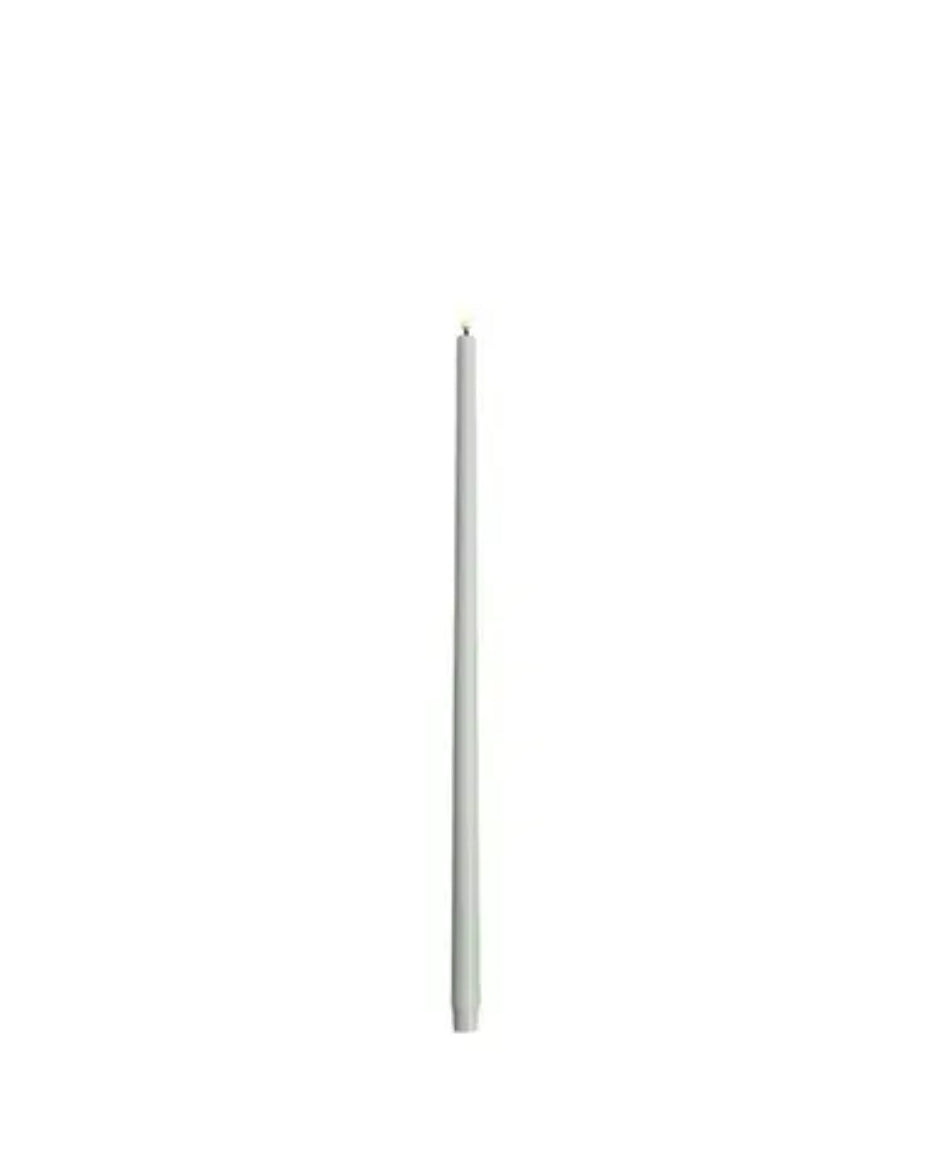 LED tall taper candle, Dusty Green 2,3x75cm