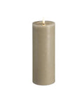 MM LED pillar candle, Rock, Melted, Kit Grey 74x200mm