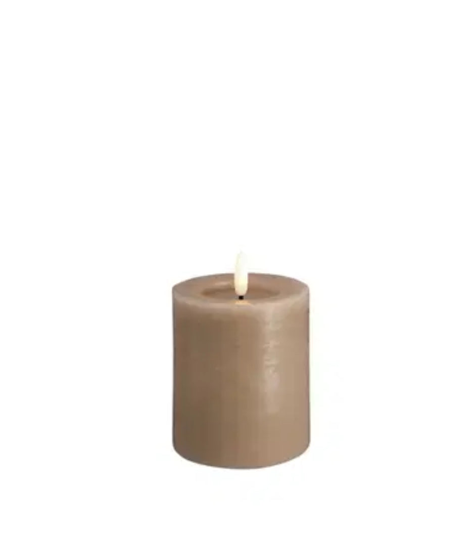 MM LED pillar candle, Rock, Melted, Sand 74x100mm