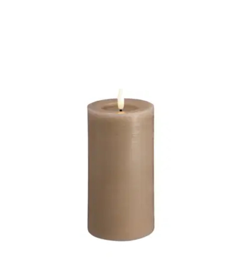 MM LED pillar candle, Rock, Melted, Sand, 74x150mm