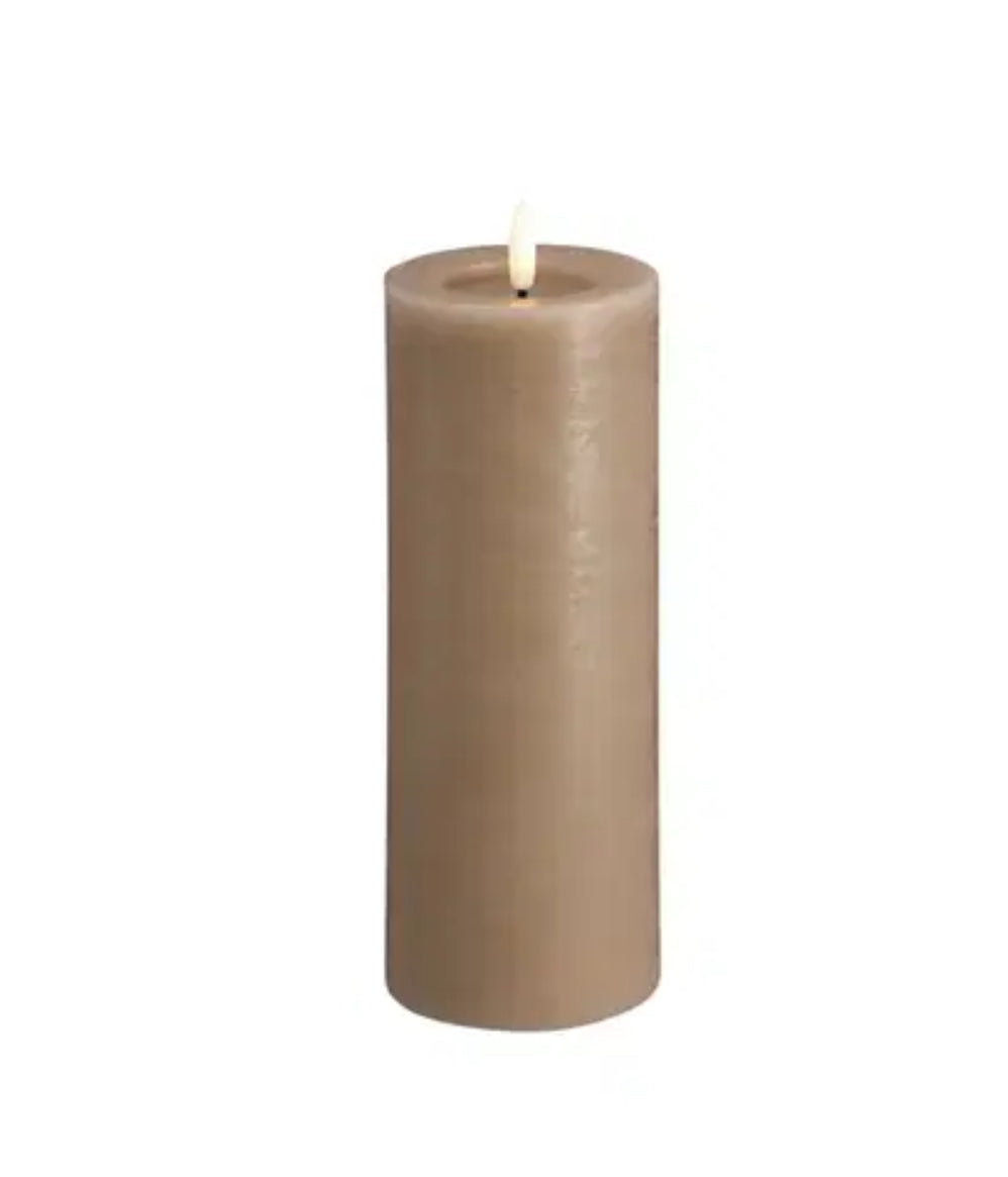 MM LED pillar candle, Rock, Melted, Sand 74x200mm