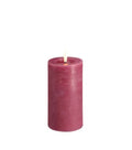MM LED pillar candle, Rock, Melted, Vintage Rose 74x150mm