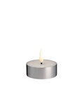 MM LED Melted tealight, Metal Silver finish, 63x25mm