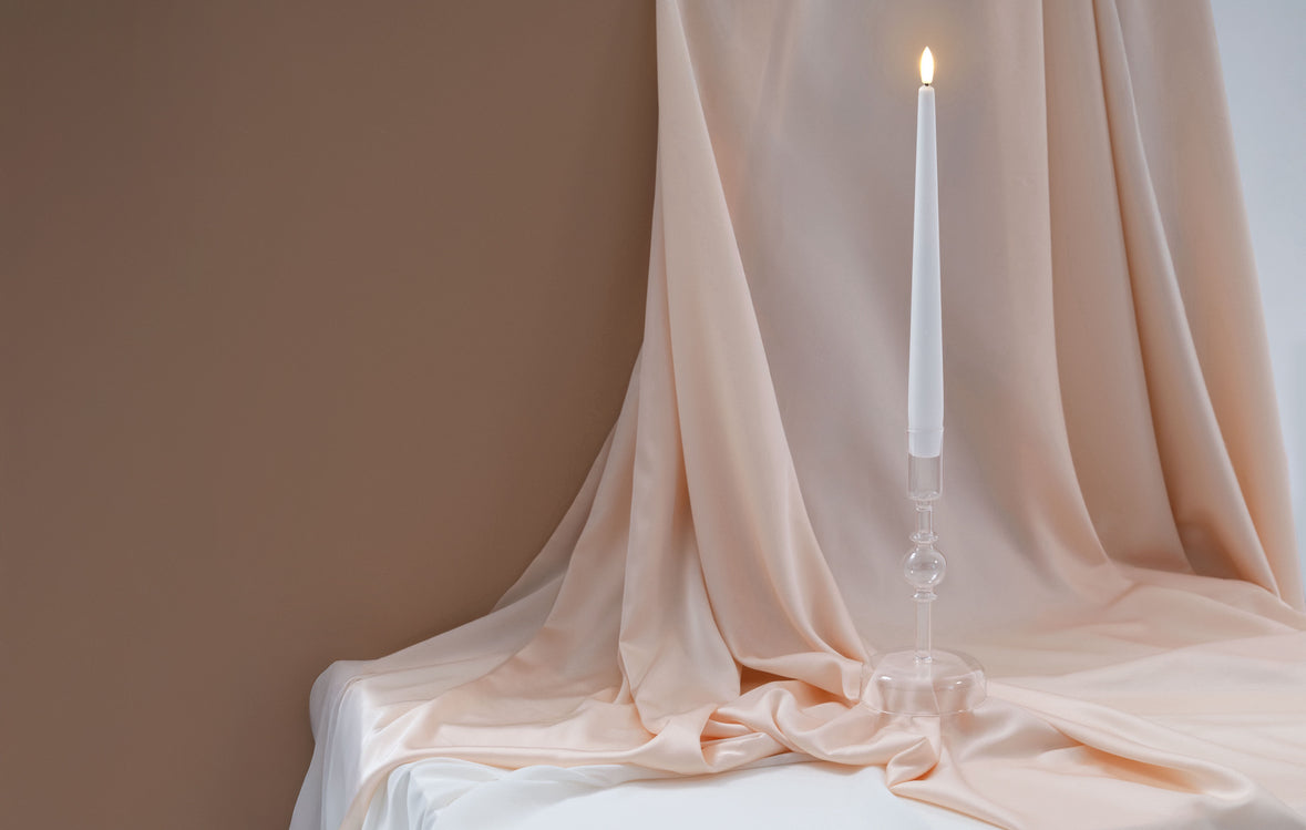 Moods & More LED Taper Candle, Classic White 2-pack, 30 cm