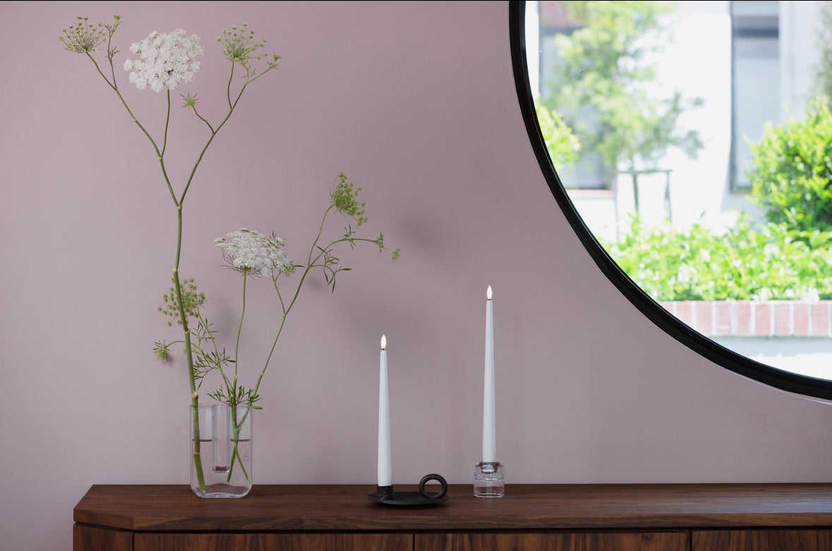 Moods & More LED Taper Candle, Classic White 2-pack, 30 cm