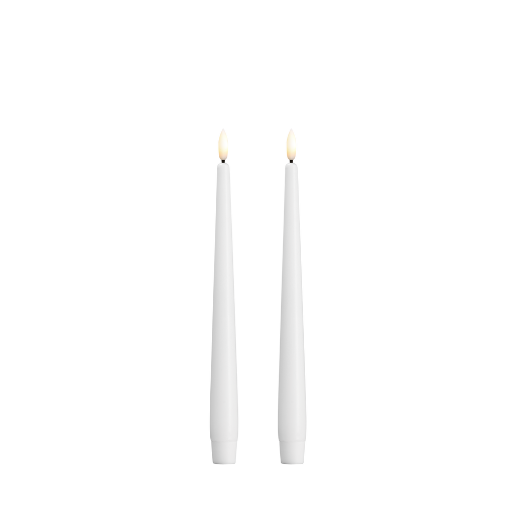Moods & More LED Taper candle, 2-pack classic white 25cm