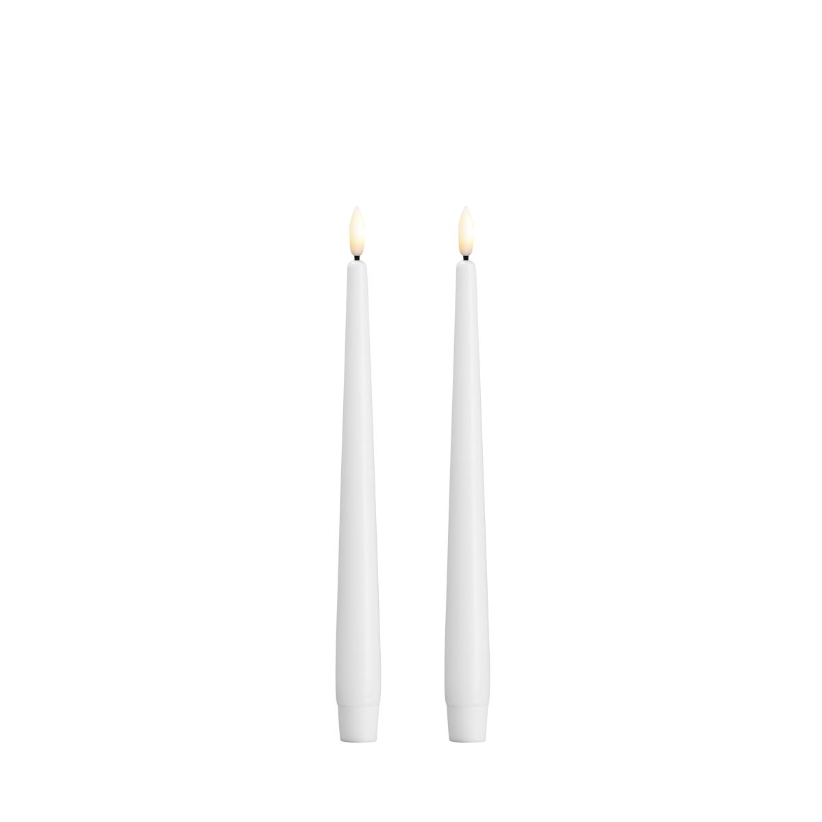 Moods & More LED Taper candle, 2-pack classic white 25cm