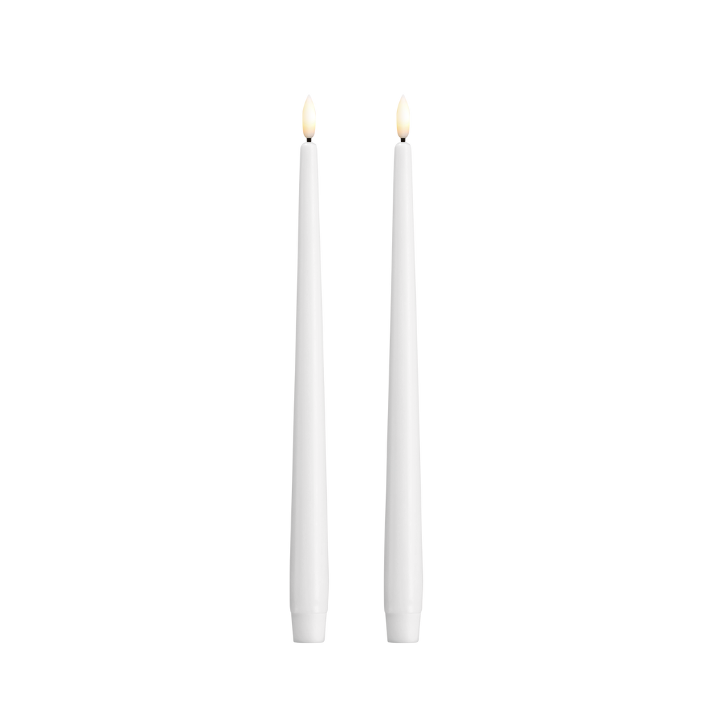 Moods & More LED Taper Candle, Classic White 2-pack, 30 cm