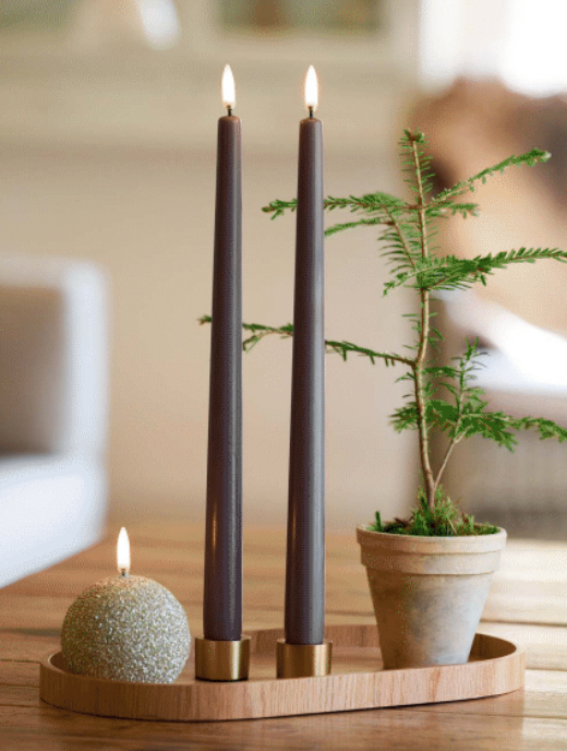 Light candleholder taper, Matte brass, 2-pack
