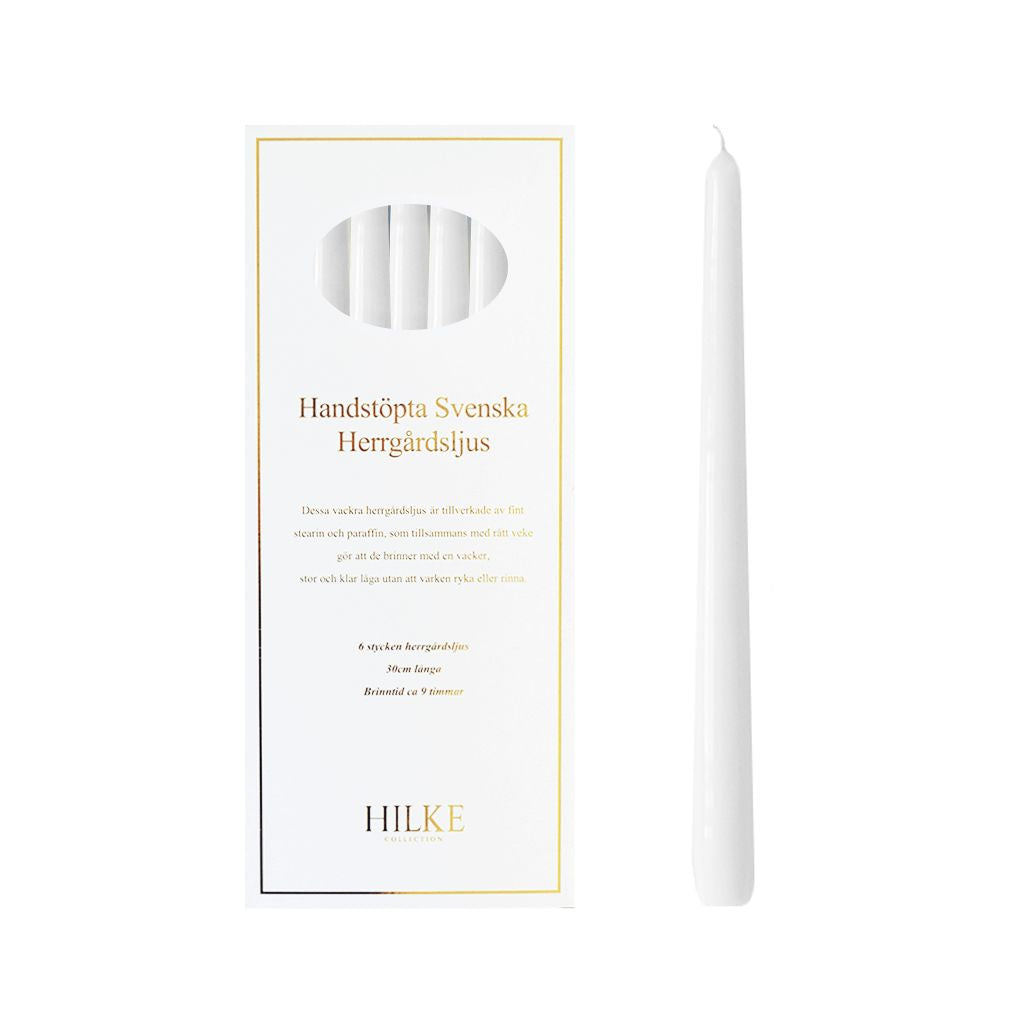 Herrgårdsljus 6-pack, Vit