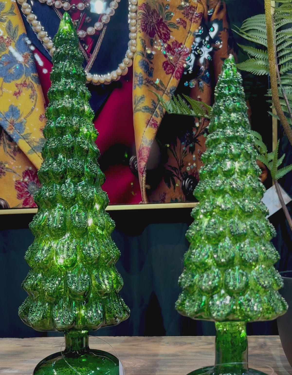 Christmas tree w LED & Rotating 37 cm green